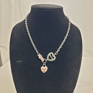 Juicy Couture Heart Pendant Silver Chain Necklace